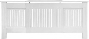 Radiator Cover White With Vertical Slats - 1400-2030mm