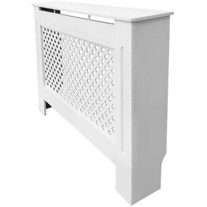 Radiator Cover White With Cross Grill - 780mm