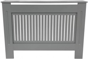 Radiator Cover Grey With Vertical Slats - 1120mm