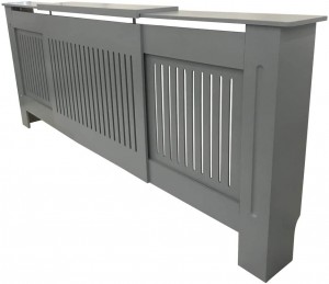 Radiator Cover Grey With Vertical Slats - 1400-2030mm