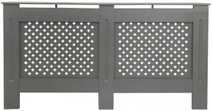 Radiator Cover Cabinet Grey With Cross Grill  - 1720mm