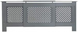 Radiator Cover Cabinet Grey With Cross Grill  - 1400-2030mm