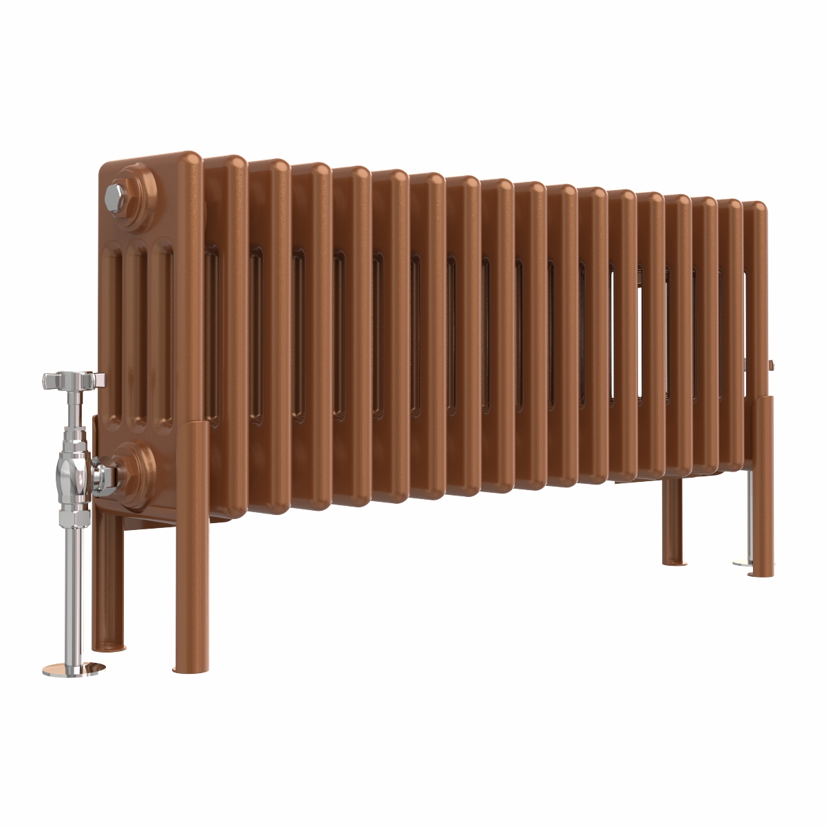 Bern 300 x 830mm Traditional Metallic Bronze Horizontal Four Column Radiator