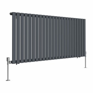 Norden 600 x 1417mm Anthracite Single Horizontal Oval Tube Designer Radiator