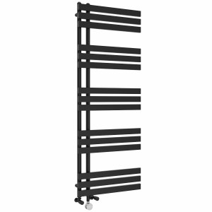 Koli 1600 x 600mm Dual Fuel Black Thermostatic Touch Control Electric Heated Towel Rail