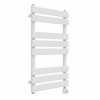 Juva 800 x 450mm White Flat Panel Thermostatic Touch Control Electric Heated Towel Rail