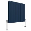 Karlstad 600 x 614mm Sapphire Blue Double Horizontal Flat Panel Designer Radiator