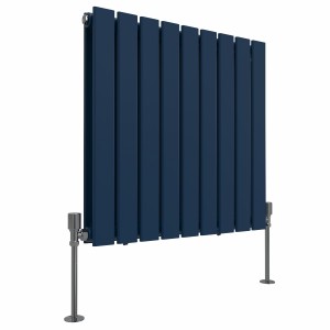 Karlstad 600 x 614mm Sapphire Blue Double Horizontal Flat Panel Designer Radiator