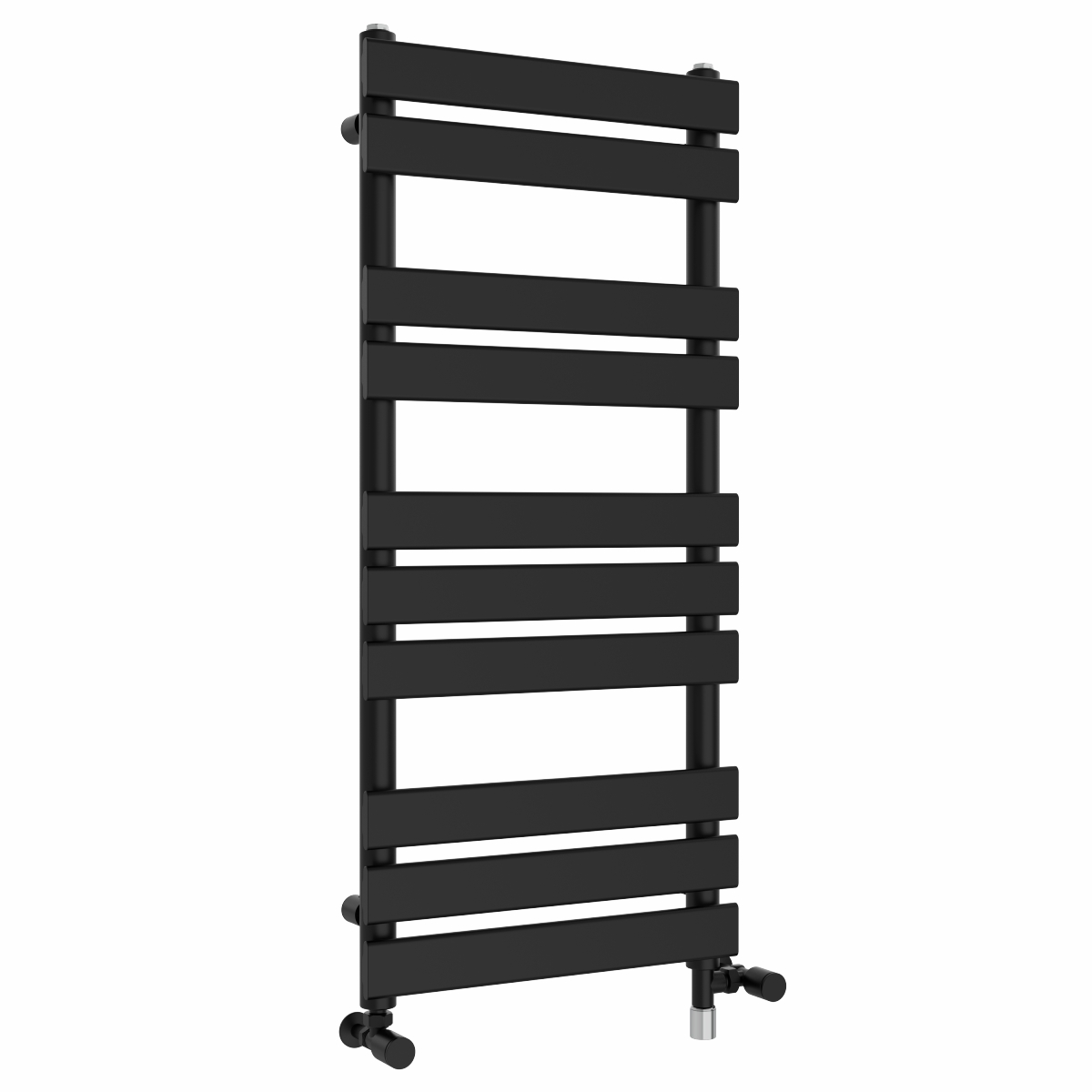 Juva 1000 x 450mm Dual Fuel Satin Black Flat Panel Simple Electric Heated Towel Rail