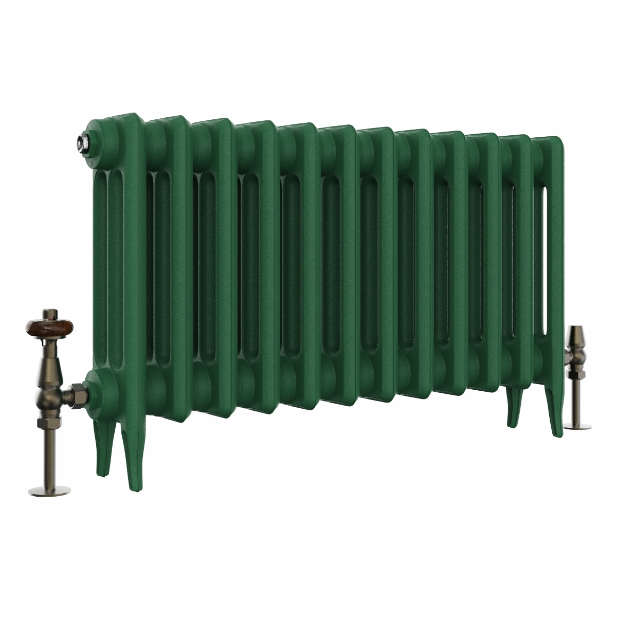 Classic  450 x 778mm  Farrow & Ball Duck Green Triple Column Cast Iron Radiator - 12 Sections
