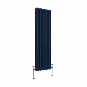 Bern 1500 x 470mm Sapphire Blue Triple Column Vertical Traditional Radiator