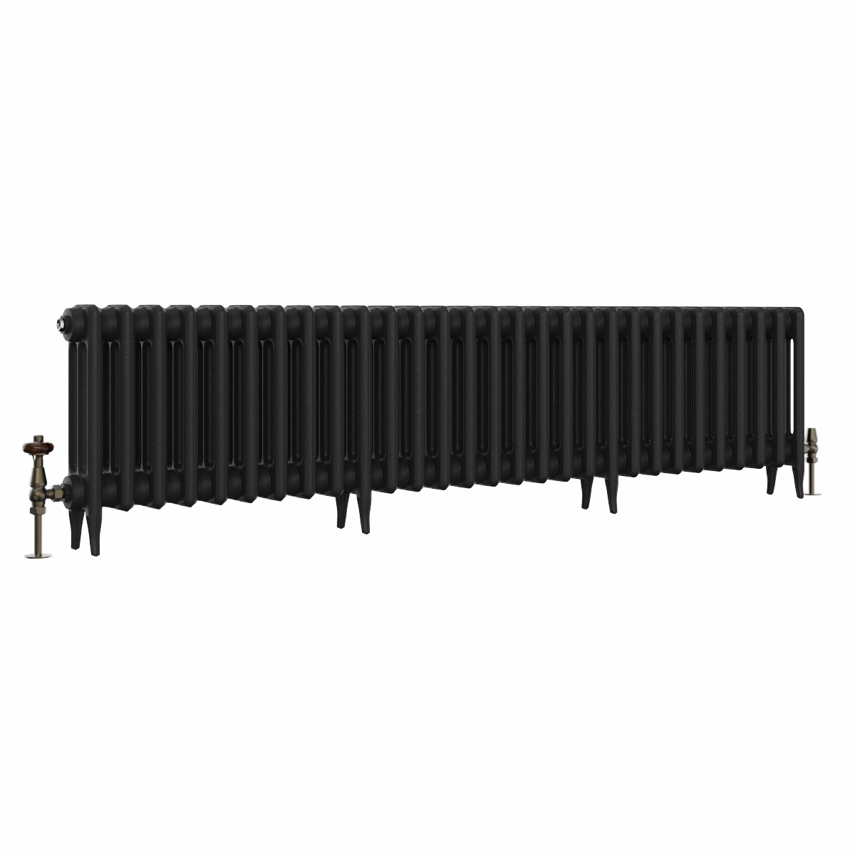 Classic 450 x 1832mm Black Primered Finish Triple Column Cast Iron Radiator - 29 Sections