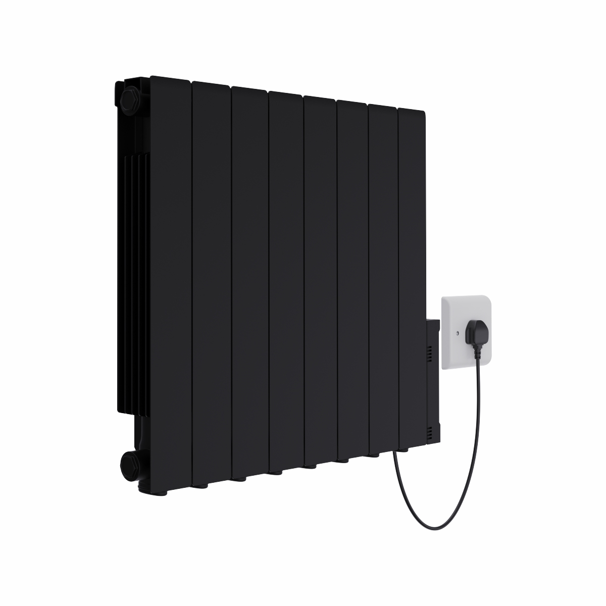 Bismo 575 x 695mm Black Wifi Oil Filled Electric Radiator - 1500W