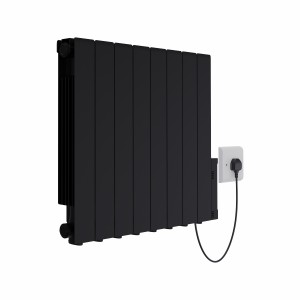 Bismo 575 x 695mm Black Wifi Oil Filled Electric Radiator - 1500W
