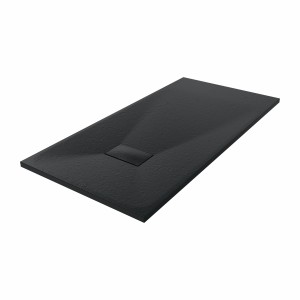 Terra - 1400x700mm Slate Effect Rectangle Shower Tray Black