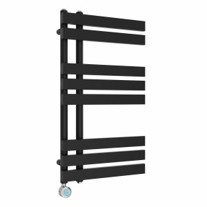 Koli 800 x 450mm Black Thermostatic Touch Control Wifi Electric Heated Towel Rail