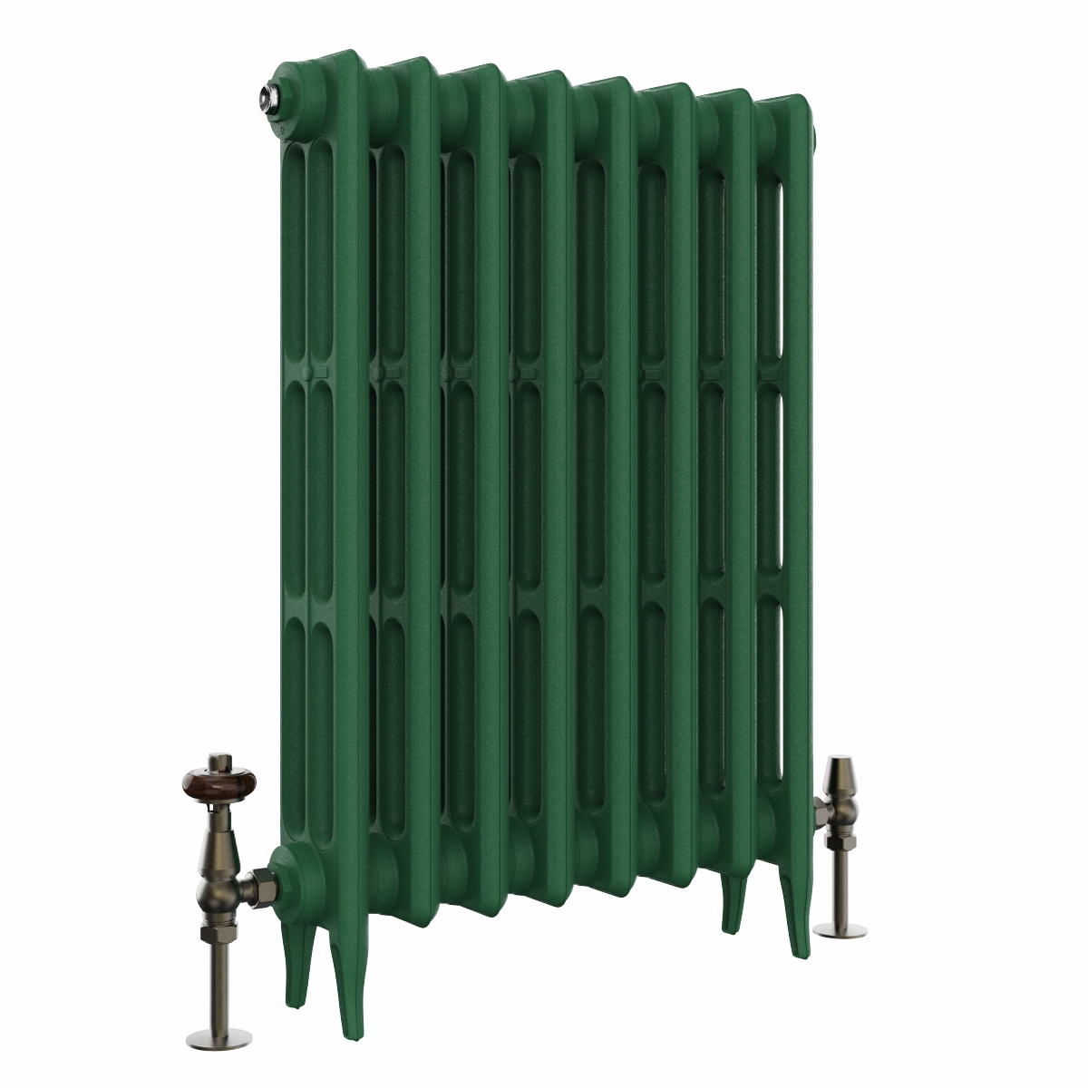 Classic  745 x 530mm  Farrow & Ball Duck Green Triple Column Cast Iron Radiator - 8 Sections