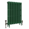 Classic  745 x 530mm  Farrow & Ball Duck Green Triple Column Cast Iron Radiator - 8 Sections