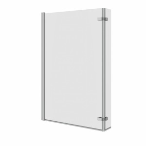 Borrowdale - 1400mm L Shape Bath Screen with Hinged Return - Chrome