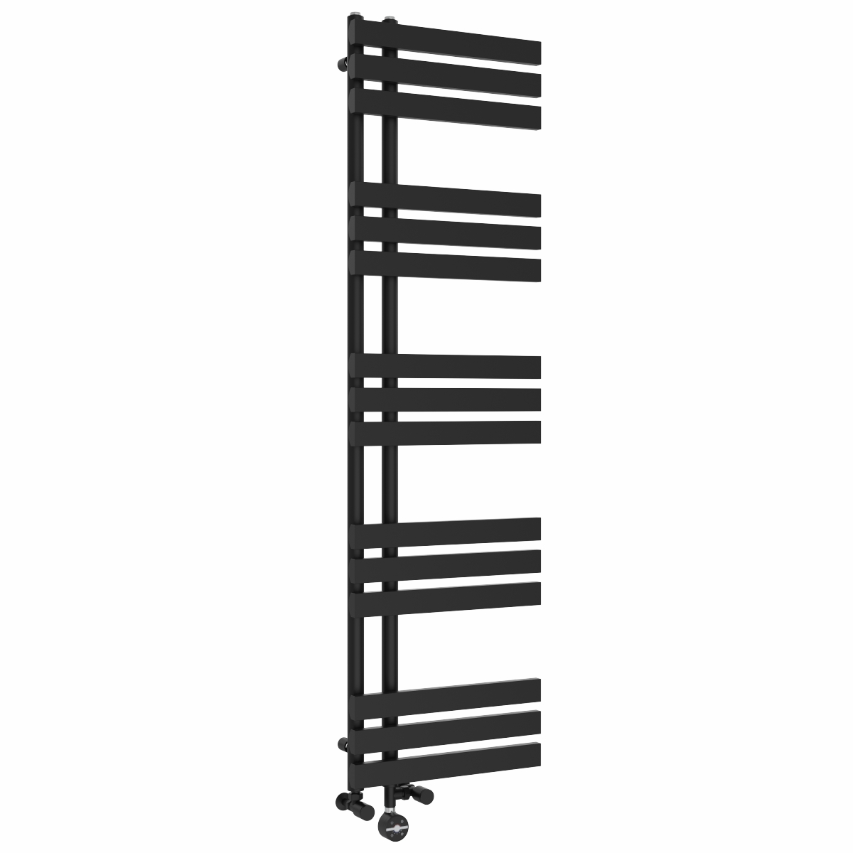 Koli 1600 x 450mm Dual Fuel Black Thermostatic Touch Control Electric Heated Towel Rail