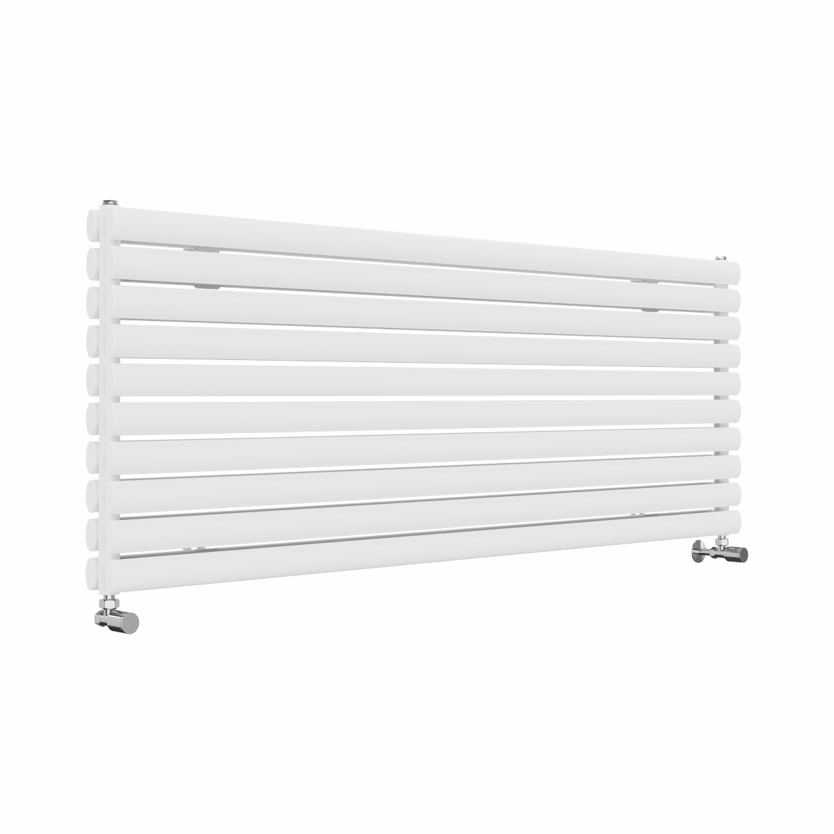 Norden 591 x 1600mm White Double Horizontal Oval Tube Designer Radiator