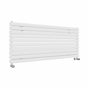 Norden 591 x 1600mm White Double Horizontal Oval Tube Designer Radiator