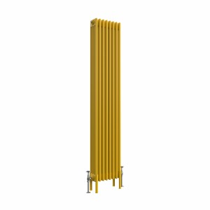 Bern 1800 x 380mm Zinc Yellow Four Column Vertical Traditional Radiator