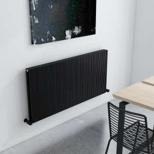Carisa Monza Double 600 x 1230mm Black Designer Aluminium Radiator