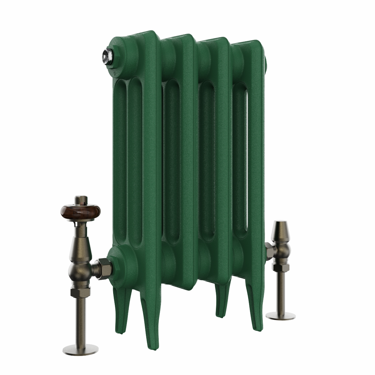 Classic  450 x 282mm  Farrow & Ball Duck Green Triple Column Cast Iron Radiator - 4 Sections