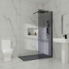 Wasdale - 900mm Wet Room Screen - Black Smoked