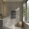 Kristiansund 824 x 500mm Dual Fuel Anthracite Electric Thermostatic Touch Control Electric Heated Towel Rail