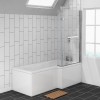 Calgary Modern Bathroom Suite with L-Shape Shower Bath - Right Hand - 1700mm