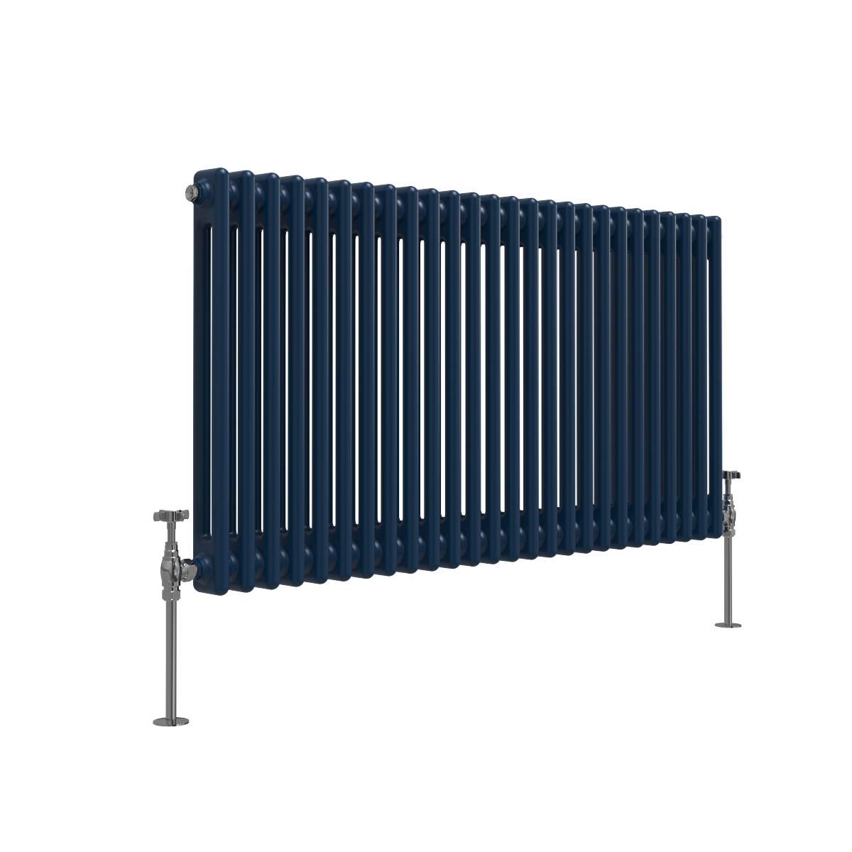 Bern 600 x 1190mm Sapphire Blue Double Column Horizontal Traditional Radiator