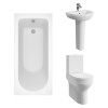 Calgary Modern Bathroom Suite with Essential Single Ended Bath - Choice of Bath Size, Bath Panel and Toilet Type