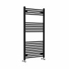 Bergen 1200 x 600mm Straight Black Heated Towel Rail