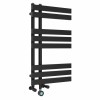 Koli 800 x 450mm Dual Fuel Black Thermostatic Touch Control Electric Heated Towel Rail