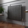 Norden 600 x 768mm Black Silver Single Horizontal Oval Column Designer Radiator