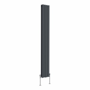 Norden 1800 x 237mm Anthracite Double Vertical Oval Tube Designer Radiator