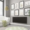 Norden 591 x 1600mm Black Double Horizontal Oval Tube Designer Radiator