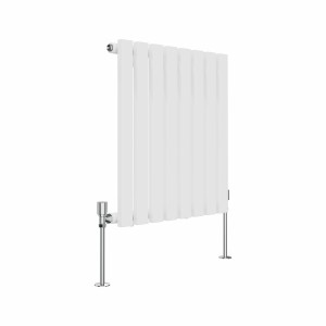 Lulea - White Flat Panel Horizontal Designer Radiator- 600mm Height - Choice of Width