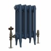 Classic  450 x 282mm  Farrow & Ball Hague Blue Triple Column Cast Iron Radiator - 4 Sections