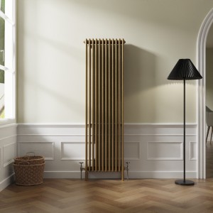 Bern 1800 x 560mm Traditional Metallic Gold Vertical Four Column Radiator