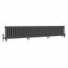 Classic  450 x 2390mm Farrow & Ball Railings Grey Triple Column Cast Iron Radiator - 38 Sections