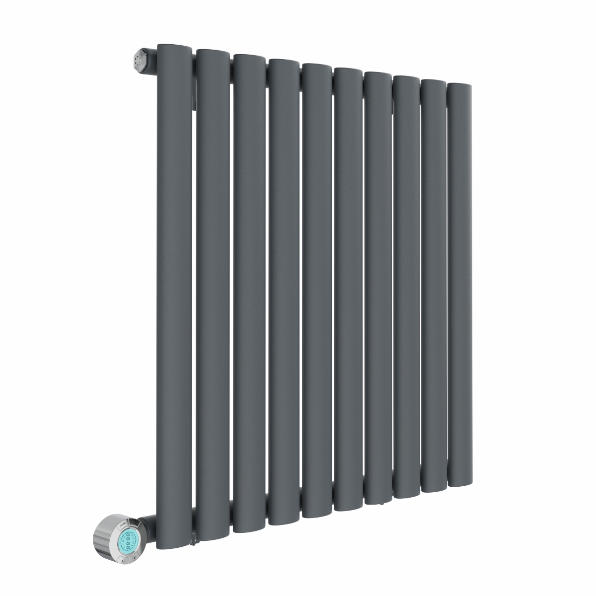 Norden 600 x 591mm Anthracite Horizontal Oval Tube Wifi Electric Radiator - 600W