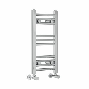 Bergen 600 x 300mm Straight Chrome Heated Towel Rail