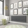 Norden 591 x 1800mm Anthracite Double Horizontal Oval Tube Designer Radiator