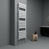 Carisa Plata Double Bath 1680 x 490mm White Designer Aluminium Towel Rail