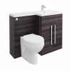 Calm Grey Right Hand Combination Vanity Unit Basin L Shape with Back to Wall Splash Toilet & Soft Close Seat & Concealed Cistern - 1100mm