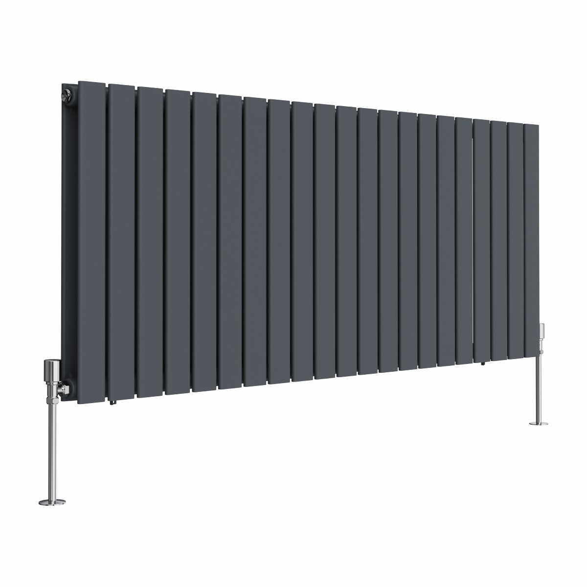 Karlstad 600 x 1430mm Anthracite Double Horizontal Flat Panel Designer Radiator