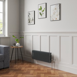 Bern 300 x 830mm Anthracite Triple Column Horizontal Traditional Radiator